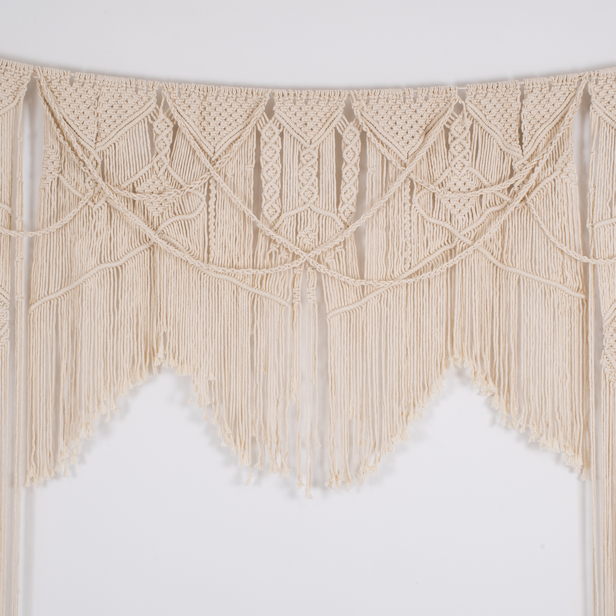 GloboStar® 35501 Μακραμέ Κουρτίνα Χειροποίητη Μπεζ Π180 x Υ200cm 3 GloboStar® GloboStar® 35501 Μακραμέ Κουρτίνα Χειροποίητη Μπεζ Π180 x Υ200cm