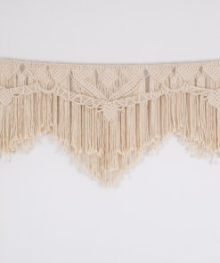 GloboStar® GloboStar® 35502 Μακραμέ Κουρτίνα Χειροποίητη Μπεζ Π200 x Υ200cm
