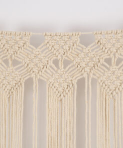 GloboStar® GloboStar® 35503 Μακραμέ Κουρτίνα Χειροποίητη Μπεζ Π100 x Υ115cm
