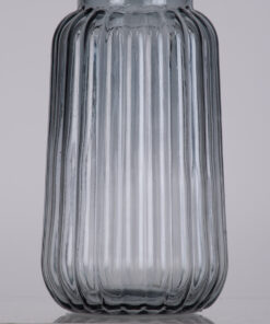 GloboStar® LAYLA 35601 Διακοσμητικό Βάζο Γυάλινο Γκρι Φ11 x Υ22cm 10 35601 5