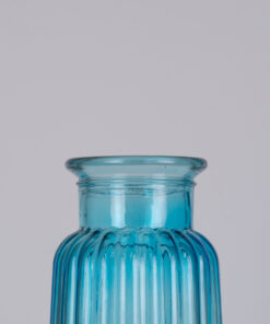 GloboStar® LAYLA 35602 Διακοσμητικό Βάζο Γυάλινο Γαλάζιο Φ11 x Υ22cm 9 35602 4