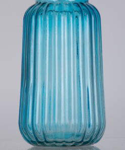 GloboStar® LAYLA 35602 Διακοσμητικό Βάζο Γυάλινο Γαλάζιο Φ11 x Υ22cm 10 35602 5