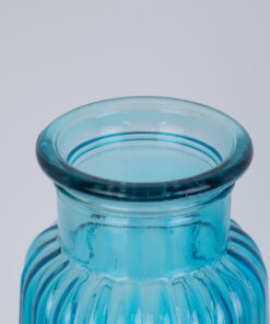 GloboStar® LAYLA 35602 Διακοσμητικό Βάζο Γυάλινο Γαλάζιο Φ11 x Υ22cm 11 35602 6