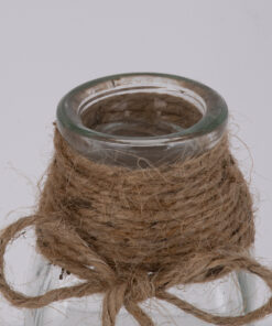 Alternative view of GloboStar® LUCY 35609 Διακοσμητικό Βάζο Γυάλινο Διάφανο με Σχοινί Φ6 x Υ15.8cm