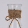GloboStar® GloboStar® LUCY 35611 Διακοσμητικό Βάζο Γυάλινο Διάφανο με Σχοινί Φ7.3 x Υ17.5cm