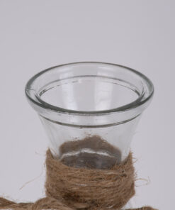 Alternative view of GloboStar® LUCY 35612 Διακοσμητικό Βάζο Γυάλινο Διάφανο με Σχοινί Φ8.1 x Υ20.5cm