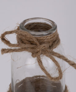 Alternative view of GloboStar® LUCY 35613 Διακοσμητικό Βάζο Γυάλινο Διάφανο με Σχοινί Φ5.7 x Υ19.3cm