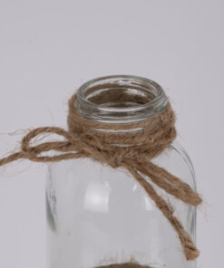 Alternative view of GloboStar® LUCY 35614 Διακοσμητικό Βάζο Γυάλινο Διάφανο με Σχοινί Φ6.6 x Υ21.8cm