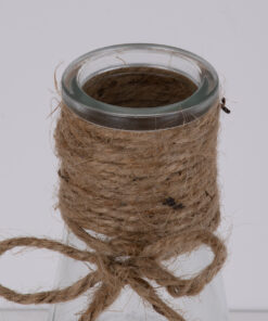 Alternative view of GloboStar® LUCY 35615 Διακοσμητικό Βάζο Γυάλινο Διάφανο με Σχοινί Φ7.8 x Υ18.2cm