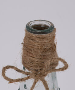 Alternative view of GloboStar® LUCY 35616 Διακοσμητικό Βάζο Γυάλινο Διάφανο με Σχοινί Φ7 x Υ18.1cm