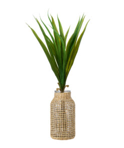 GloboStar® MANDY 35619 Διακοσμητικό Βάζο Γυάλινο Διάφανο με Μπαμπού Φ8.5 x Υ17cm 9 35619 4