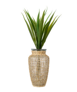 GloboStar® MANDY 35621 Διακοσμητικό Βάζο Γυάλινο Διάφανο με Μπαμπού Φ11.5 x Υ21cm 9 35621 4