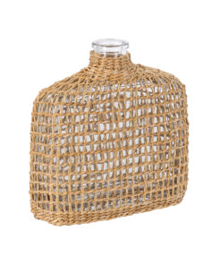 Alternative view of GloboStar® MANDY 35622 Διακοσμητικό Βάζο Γυάλινο Διάφανο με Μπαμπού Μ14.5 x Π4.5 x Υ14.5cm