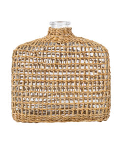 GloboStar® MANDY 35622 Διακοσμητικό Βάζο Γυάλινο Διάφανο με Μπαμπού Μ14.5 x Π4.5 x Υ14.5cm 9 35622 3