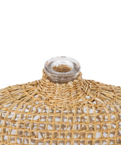 GloboStar® MANDY 35622 Διακοσμητικό Βάζο Γυάλινο Διάφανο με Μπαμπού Μ14.5 x Π4.5 x Υ14.5cm 10 35622 4