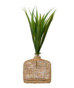 GloboStar® MANDY 35622 Διακοσμητικό Βάζο Γυάλινο Διάφανο με Μπαμπού Μ14.5 x Π4.5 x Υ14.5cm 11 35622 5