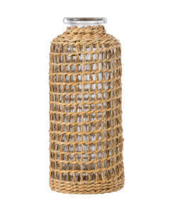Alternative view of GloboStar® MANDY 35623 Διακοσμητικό Βάζο Γυάλινο Διάφανο με Μπαμπού Φ6 x Υ13.5cm