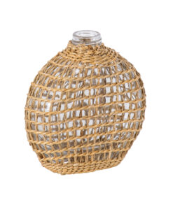 Alternative view of GloboStar® MANDY 35624 Διακοσμητικό Βάζο Γυάλινο Διάφανο με Μπαμπού Μ10.5 x Π4 x Υ11cm
