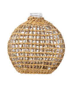 GloboStar® MANDY 35624 Διακοσμητικό Βάζο Γυάλινο Διάφανο με Μπαμπού Μ10.5 x Π4 x Υ11cm 9 35624 3