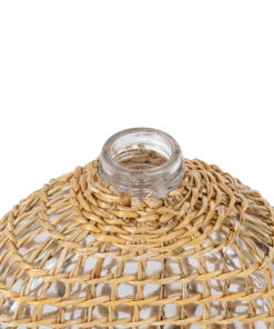 GloboStar® MANDY 35624 Διακοσμητικό Βάζο Γυάλινο Διάφανο με Μπαμπού Μ10.5 x Π4 x Υ11cm 10 35624 4