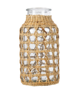 Alternative view of GloboStar® MANDY 35625 Διακοσμητικό Βάζο Γυάλινο Διάφανο με Μπαμπού Φ8.5 x Υ17.5cm