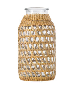 Alternative view of GloboStar® MANDY 35627 Διακοσμητικό Βάζο Γυάλινο Διάφανο με Μπαμπού Φ8.5 x Υ17.5cm