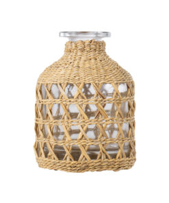 Alternative view of GloboStar® MANDY 35629 Διακοσμητικό Βάζο Γυάλινο Διάφανο με Μπαμπού Φ8.5 x Υ11.5cm