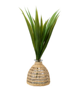 GloboStar® MANDY 35632 Διακοσμητικό Βάζο Γυάλινο Διάφανο με Μπαμπού Φ10.5 x Υ11cm 9 35632 4