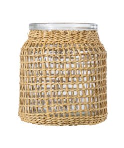 Alternative view of GloboStar® MANDY 35633 Διακοσμητικό Βάζο Γυάλινο Διάφανο με Μπαμπού Φ10.5 x Υ11cm