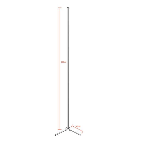 Μοντέρνο Minimal Επιδαπέδιο Μαύρο Φωτιστικό 250cm LED 40 Watt με Ασύρματο Χειριστήριο RF & Dimmer Κόκκινο GloboStar ALIEN Design GLOBO-250-4 2 GloboStar® Μοντέρνο Minimal Επιδαπέδιο Μαύρο Φωτιστικό 250cm LED 40 Watt με Ασύρματο Χειριστήριο RF & Dimmer Κόκκινο GloboStar ALIEN Design GLOBO-250-4