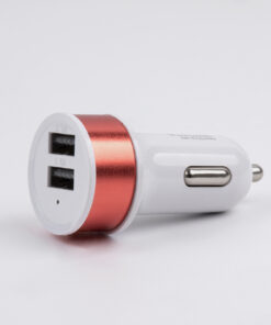 GloboStar® Globostar® S-90991 Ροζ Φορτιστής Αυτοκινήτου DC 12-24V με 2 Εξόδους USB DC 5V 1.0Α & 2.1A