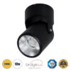 GloboStar® GloboStar® DETRONIC 60505 Επιφανειακό Κινούμενο Spot Downlight LED 10W 1250lm 24° AC 220-240V IP20 Φ9cm x Υ16cm - Στρόγγυλο - Μαύρο - Θερμό Λευκό 2700K - Bridgelux COB - TÜV Certified Driver - 5 Χρόνια Εγγύηση