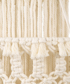 GloboStar® 36200 ETHIOPIA Boho Καπέλο Φωτιστικού- Μακραμέ Πλεκτό Χειροποίητο Μπεζ Βαμβακερό Νήμα - Μ30 x Π30 x Υ90cm 11 36200 5