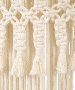 GloboStar® 36200 ETHIOPIA Boho Καπέλο Φωτιστικού- Μακραμέ Πλεκτό Χειροποίητο Μπεζ Βαμβακερό Νήμα - Μ30 x Π30 x Υ90cm 12 36200 6