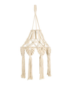 Alternative view of GloboStar® 36201 MOROCCO Boho Καπέλο Φωτιστικού- Μακραμέ Πλεκτό Χειροποίητο Μπεζ Βαμβακερό Νήμα - Μ30 x Π30  x Υ70cm