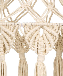 GloboStar® 36201 MOROCCO Boho Καπέλο Φωτιστικού- Μακραμέ Πλεκτό Χειροποίητο Μπεζ Βαμβακερό Νήμα - Μ30 x Π30 x Υ70cm 10 36201 5