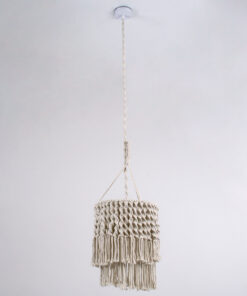 GLOBOSTAR® ALGERIA 36204 Boho Κρεμαστό Φωτιστικό Οροφής με Ντουί 1 x E27 AC 220-240V IP20 - Μπεζ - Μ30 x Π30 x Υ40cm 12 36204 3