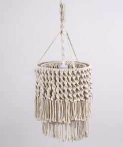 GLOBOSTAR® ALGERIA 36204 Boho Κρεμαστό Φωτιστικό Οροφής με Ντουί 1 x E27 AC 220-240V IP20 - Μπεζ - Μ30 x Π30 x Υ40cm 14 36204 5