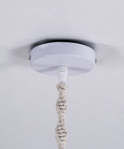 GLOBOSTAR® ALGERIA 36204 Boho Κρεμαστό Φωτιστικό Οροφής με Ντουί 1 x E27 AC 220-240V IP20 - Μπεζ - Μ30 x Π30 x Υ40cm 17 36204 8