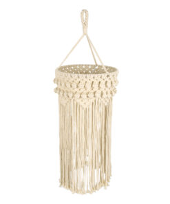 GloboStar® 36205 UGANDA Boho Καπέλο Φωτιστικού- Μακραμέ Πλεκτό Χειροποίητο Μπεζ Βαμβακερό Νήμα - Μ25 x Π25 x Υ70cm 8 36205 3