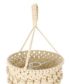 GloboStar® 36205 UGANDA Boho Καπέλο Φωτιστικού- Μακραμέ Πλεκτό Χειροποίητο Μπεζ Βαμβακερό Νήμα - Μ25 x Π25 x Υ70cm 9 36205 4