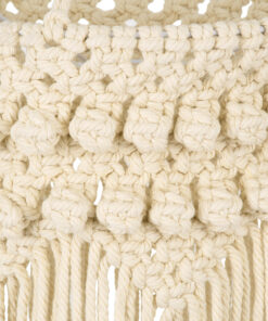 GloboStar® 36205 UGANDA Boho Καπέλο Φωτιστικού- Μακραμέ Πλεκτό Χειροποίητο Μπεζ Βαμβακερό Νήμα - Μ25 x Π25 x Υ70cm 10 36205 5