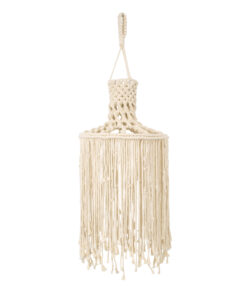 Alternative view of GloboStar® 36207 SENEGAL Boho Καπέλο Φωτιστικού- Μακραμέ Πλεκτό Χειροποίητο Μπεζ Βαμβακερό Νήμα - Μ30 x Π30  x Υ80cm