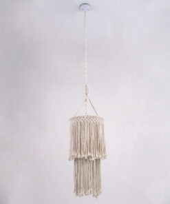 GLOBOSTAR® ZAMBIA 36208 Boho Κρεμαστό Φωτιστικό Οροφής με Ντουί 1 x E27 AC 220-240V IP20 - Μπεζ - Μ30 x Π30 x Υ60cm 12 36208 3