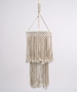 GLOBOSTAR® ZAMBIA 36208 Boho Κρεμαστό Φωτιστικό Οροφής με Ντουί 1 x E27 AC 220-240V IP20 - Μπεζ - Μ30 x Π30 x Υ60cm 13 36208 4