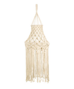 Alternative view of GloboStar® 36209 SOMALIA Boho Καπέλο Φωτιστικού Μακραμέ Πλεκτό Χειροποίητο Μπεζ Βαμβακερό Νήμα - Μ30 x Π30  x Υ90cm