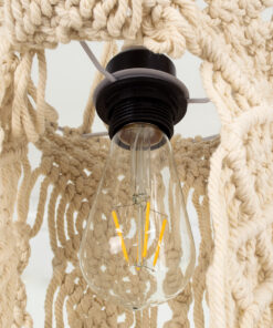 GLOBOSTAR® BAHRI 36211 Boho Κρεμαστό Φωτιστικό Οροφής με Ντουί 1 x E27 AC 220-240V IP20 - Μπεζ - Μ20 x Π20 x Υ65cm 13 36211 6