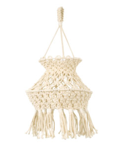 Alternative view of GloboStar® 36212 LIBYA Boho Καπέλο Φωτιστικού- Μακραμέ Πλεκτό Χειροποίητο Μπεζ Βαμβακερό Νήμα - Μ30 x Π30  x Υ50cm