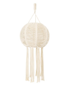 Alternative view of GloboStar® 36214 EGYPT Boho Καπέλο Φωτιστικού- Μακραμέ Πλεκτό Χειροποίητο Μπεζ Βαμβακερό Νήμα - Μ30 x Π30  x Υ75cm