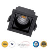 GloboStar® GloboStar® PLUTO-S 60269 Χωνευτό LED Spot Downlight TrimLess Μ6.4xΠ6.4cm 7W 875lm 38° AC 220-240V IP20 Μ6.4 x Π6.4 x Υ4.9cm - Τετράγωνο - Μαύρο & Anti-Glare HoneyComb - Θερμό Λευκό 2700K - Bridgelux COB - 5 Years Warranty